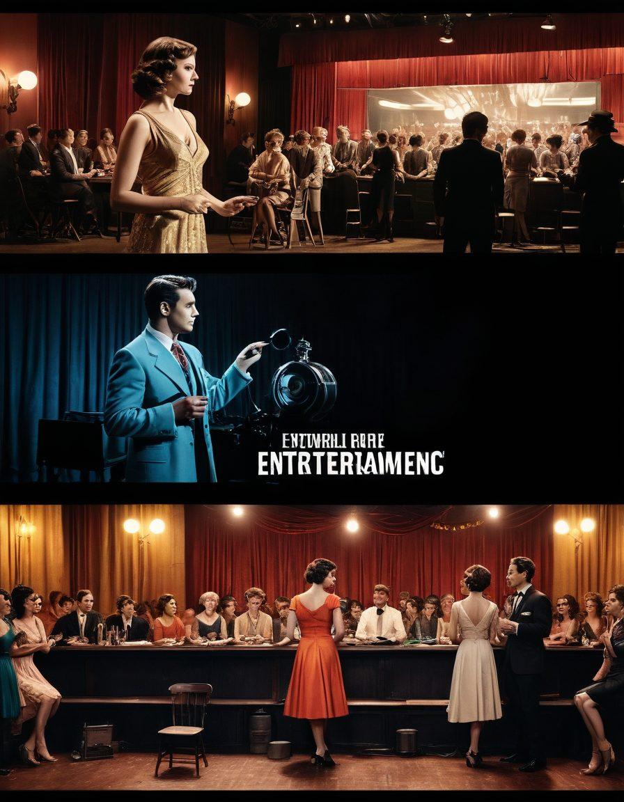 A dynamic split-screen image showcasing the evolution of adult performers in entertainment. On one side, vintage film reels and an old-fashioned stage setting, representing controversy and the past; on the other side, vibrant colors, modern film sets, and empowered adult performers confidently engaging with diverse audiences. The background should transition from dark to bright, symbolizing the shift to mainstream acceptance. super-realistic. vibrant colors. cinematic style.